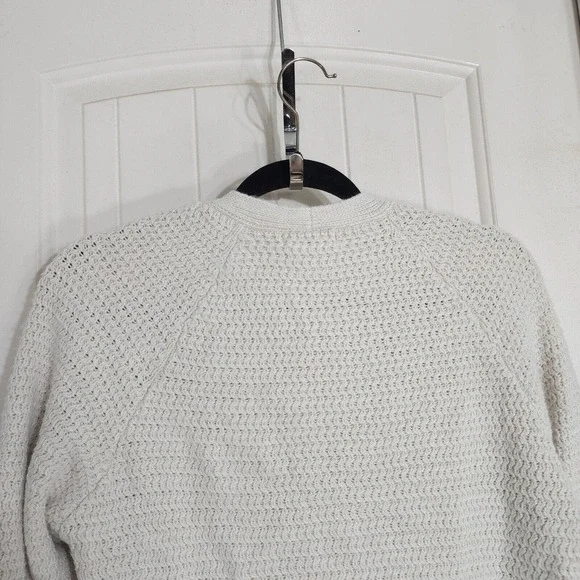 Fat Face Cardigan Sweater Womens 8 White Long Sleeve Pockets Open Front Knit - Picture 4 of 10